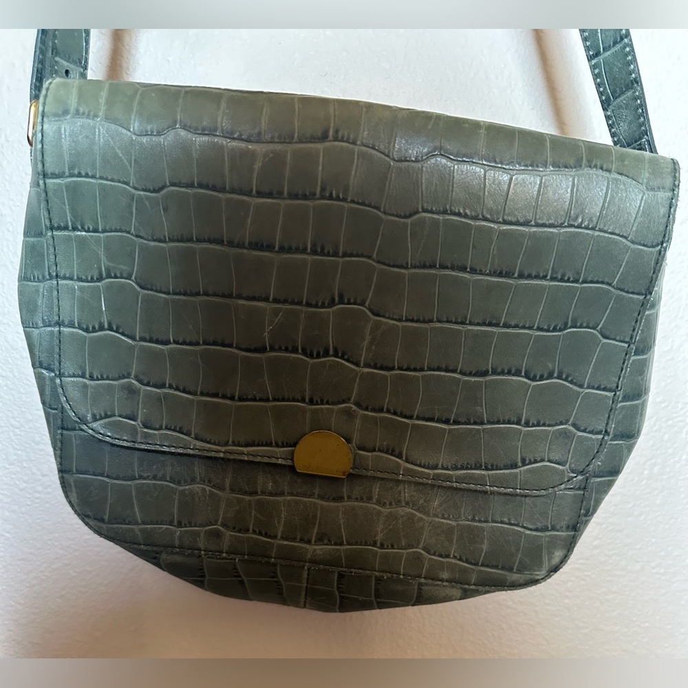 Madewell Croc-Embossed Abroad Shoulder Bag